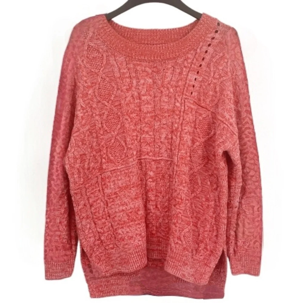 Pilcro & the Letterpress by Anthropologie Cable Knit Crewneck Sweater